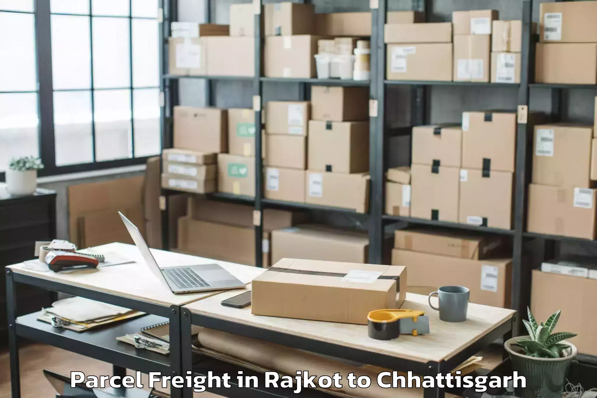 Hassle-Free Rajkot to Dhamtari Parcel Freight